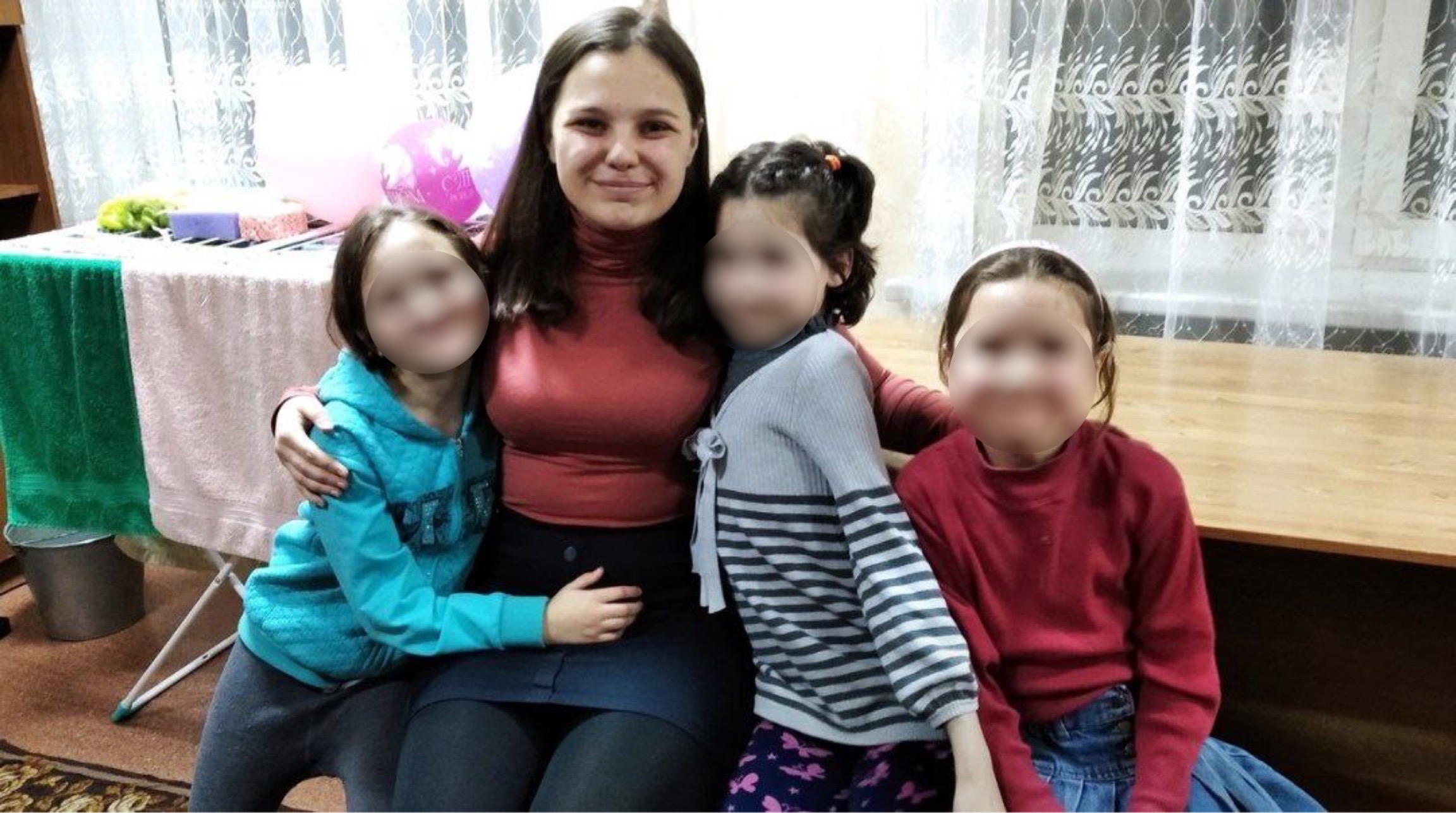 Yelyzaveta with orphaned children