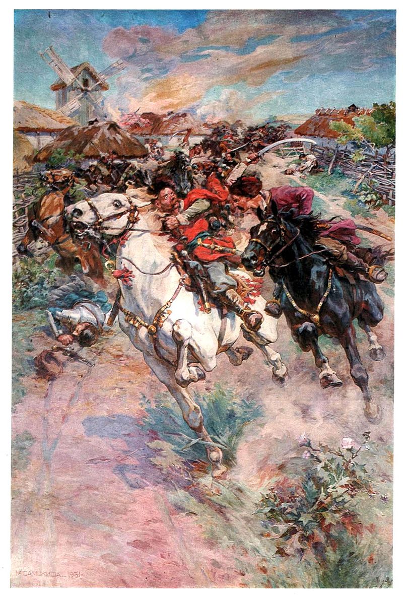 The battle between Bohun and Charnetsky near Monastryshche in 1653, 1931