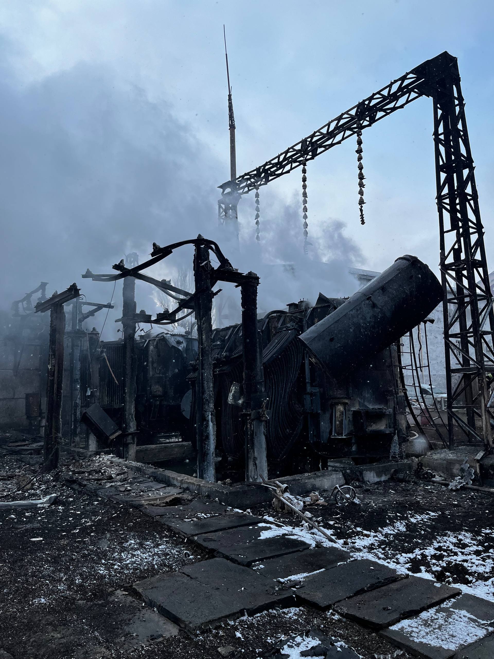 Damage to Ukraine's energy infrastructure in Odesa following Russian strikes. January 2026. Photo credit: DTEK