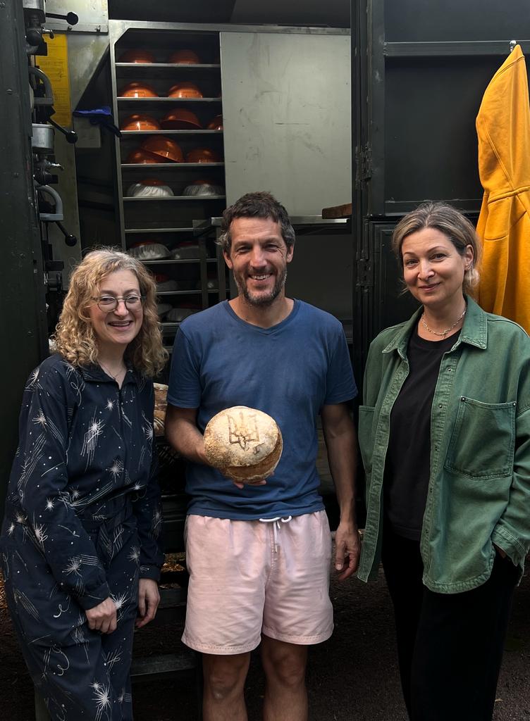 Inside the Bake for Ukraine mobile bakery, founded by Olena Vorozheykina, journalist Felicity Spector and baker Alex Bettler from Great Britain; photo by Felicity Spector