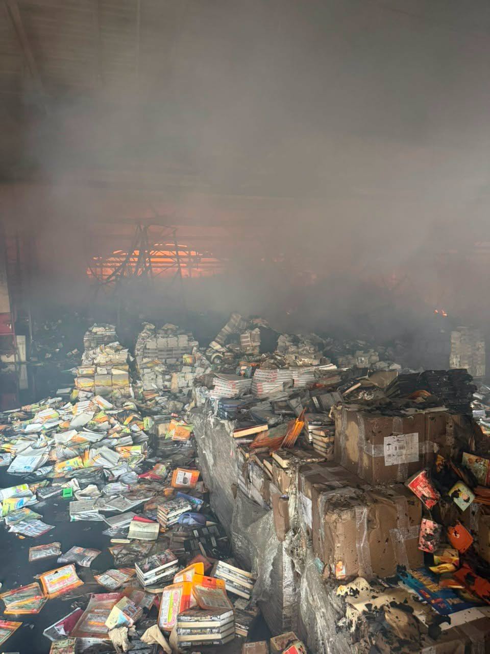 The aftermath of a Russian attack on Ranok Publishing House on August 1. Photo credit: Ranok Publishing House